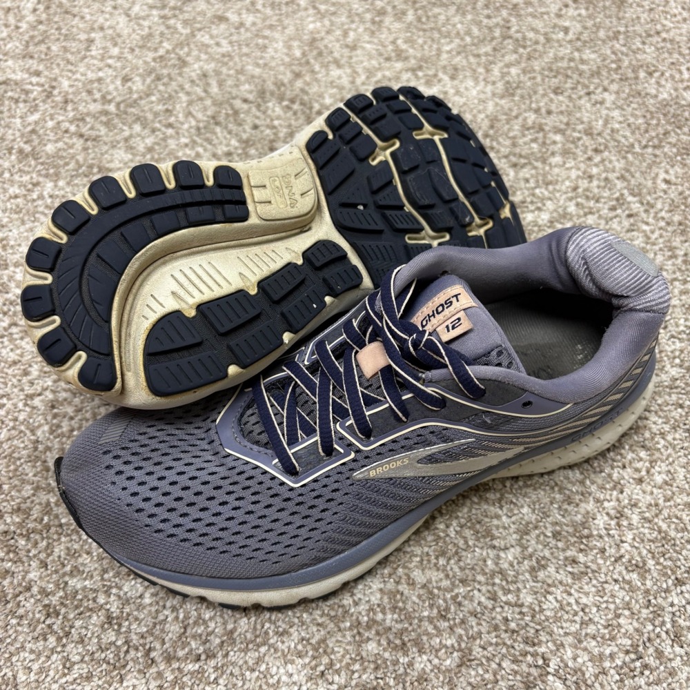 Brooks Ghost 12 Running Shoes Womens 7.5 Gray 1203051B086 Mesh Sneakers Comfort